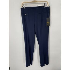 SlimSation by Multiples Pants Women's 10 Navy Blue Tummy Control Relaxed Leg NWT